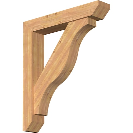 Ekena Millwork Funston Slat Smooth Bracket w/ Offset Brace, Western Red Cedar, 7 1/2"W x 42"D x 48"H BKT0806X42X48FST06SWR